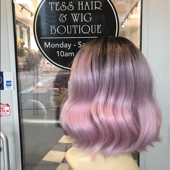 Pink ombré bob Lavoy Lacefront Swisslace wig